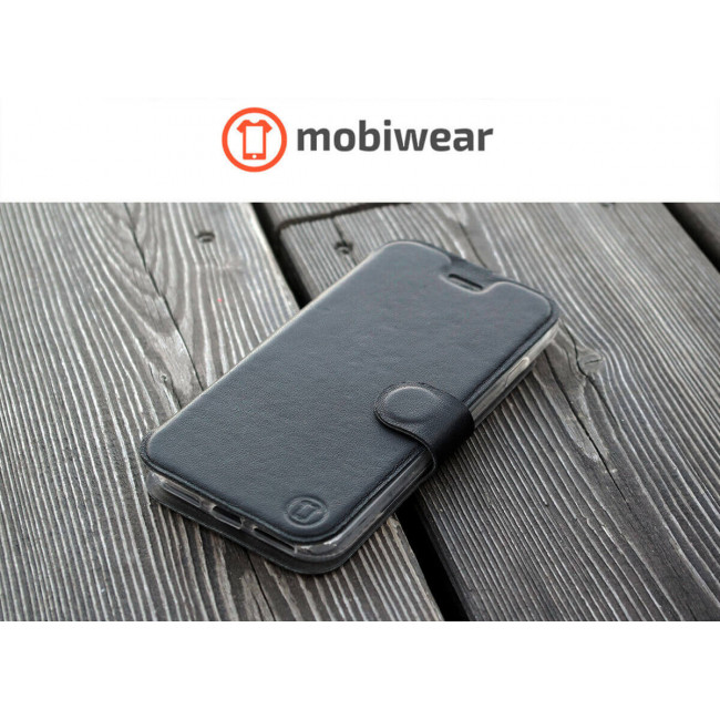 Mobiwear Xiaomi 11T / 11T Pro Θήκη Βιβλίο Slim Flip από Γνήσιο Δέρμα - Μαύρη - L_BLS