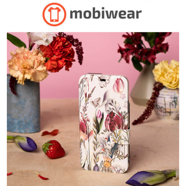 Mobiwear iPhone 14 Pro Θήκη Βιβλίο Slim Flip - Design Vintage Flowers - MP01S