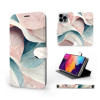 Mobiwear iPhone 14 Pro Θήκη Βιβλίο Slim Flip - Design Pink and Greenish Marble - VP33S