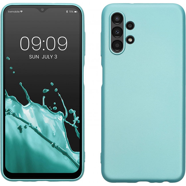 KW Samsung Galaxy A13 4G Θήκη Σιλικόνης TPU - Metallic Mint Green - 57956.231