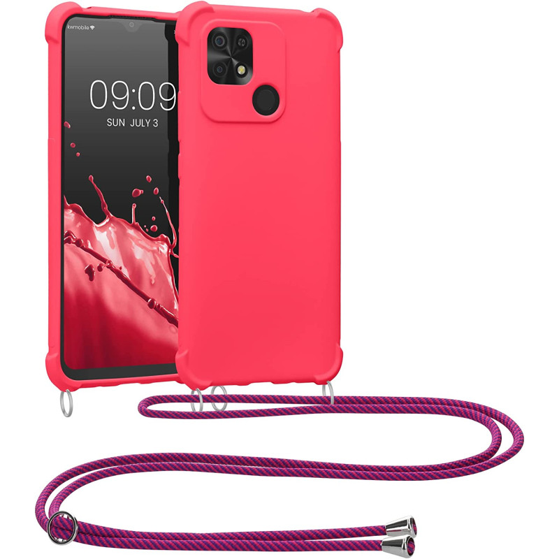 KW Xiaomi Redmi 10C Θήκη Σιλικόνης TPU με Λουράκι - Awesome Pink - 59233.238