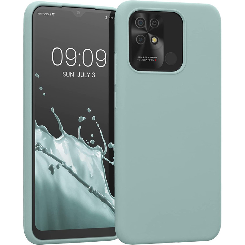 KW Xiaomi Redmi 10C Θήκη Σιλικόνης Rubberized TPU - Mint Green - 59230.71