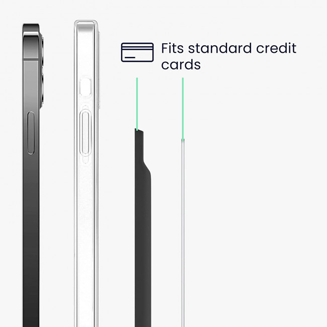 KW iPhone 12 Series / iPhone 13 Series / iPhone 14 Series Μαγνητική Θήκη από Σιλικόνη για Πιστωτικές Κάρτες - Black - 58790.01