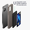 KW iPhone 12 Series / iPhone 13 Series / iPhone 14 Series Μαγνητική Θήκη από Σιλικόνη για Πιστωτικές Κάρτες - Black - 58790.01