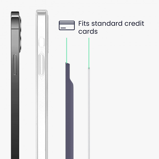 KW iPhone 12 Series / iPhone 13 Series / iPhone 14 Series Μαγνητική Θήκη από Σιλικόνη για Πιστωτικές Κάρτες - Dark Blue - 58790.17