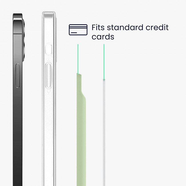 KW iPhone 12 Series / iPhone 13 Series / iPhone 14 Series Μαγνητική Θήκη από Σιλικόνη για Πιστωτικές Κάρτες - Mint Matte - 58790.50