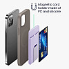 KW iPhone 12 Series / iPhone 13 Series / iPhone 14 Series Μαγνητική Θήκη από Σιλικόνη για Πιστωτικές Κάρτες με Stand - Light Lavender - 58791.139