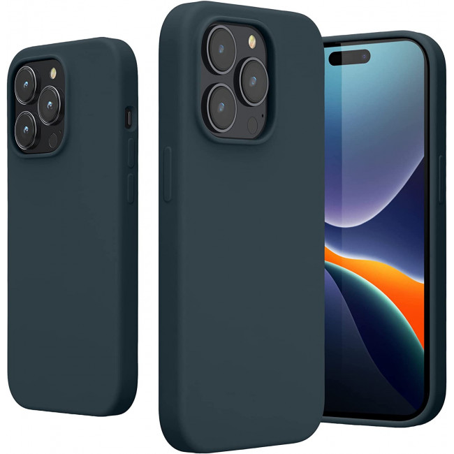 KW iPhone 14 Pro Θήκη Σιλικόνης TPU - Dark Slate - 59073.202