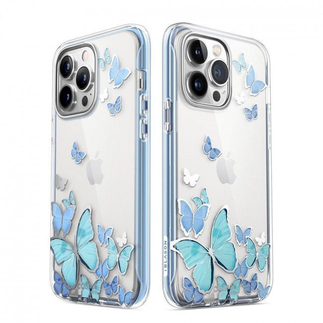 i-Blason iPhone 14 Pro Cosmo Σκληρή Θήκη με Πλαίσιο Σιλικόνης και Προστασία Οθόνης - Blue Fly