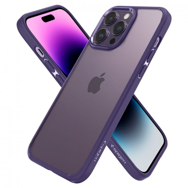 Spigen iPhone 14 Pro Ultra Hybrid Σκληρή Θήκη με Πλαίσιο Σιλικόνης - Deep Purple