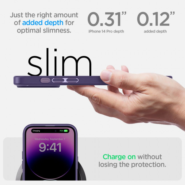 Spigen iPhone 14 Pro Ultra Hybrid Σκληρή Θήκη με Πλαίσιο Σιλικόνης - Deep Purple