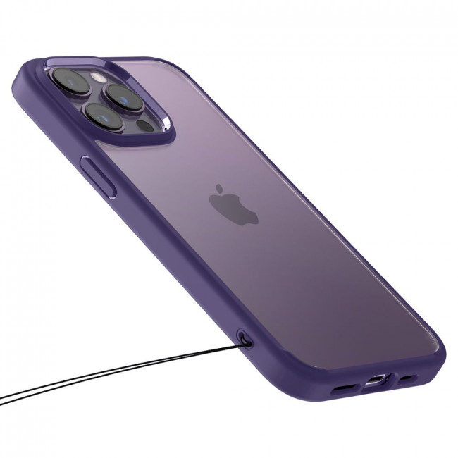 Spigen iPhone 14 Pro Ultra Hybrid Σκληρή Θήκη με Πλαίσιο Σιλικόνης - Deep Purple