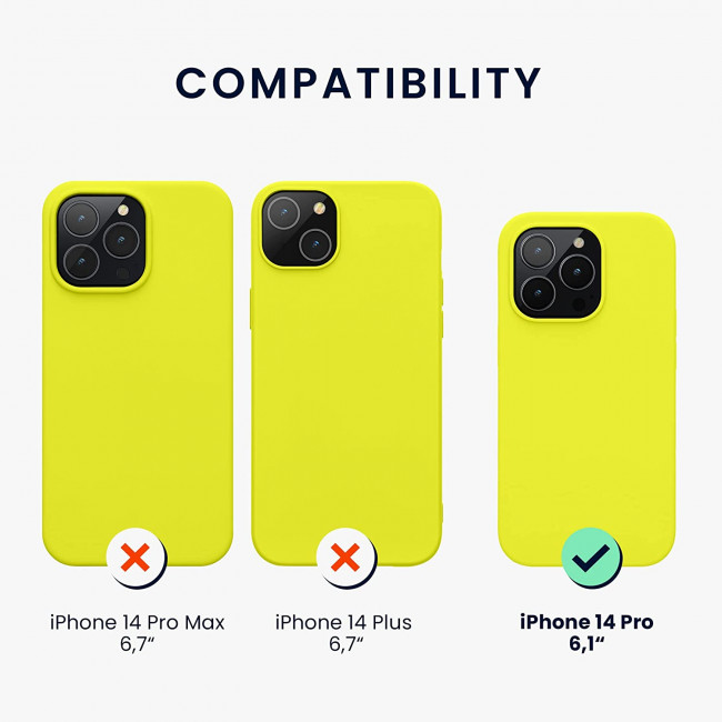 KW iPhone 14 Pro Λεπτή Θήκη Σιλικόνης TPU - Lemon Yellow - 59077.149