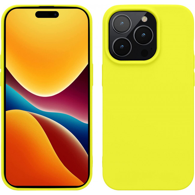 KW iPhone 14 Pro Λεπτή Θήκη Σιλικόνης TPU - Lemon Yellow - 59077.149