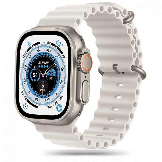 Tech-Protect Λουράκι Apple Watch 2 / 3 / 4 / 5 / 6 / 7 / 8 / 9 / SE / SE 2 / ULTRA / ULTRA 2 - 42 / 44 / 45 / 49 mm IconBand Pro Λαστιχένιο - Beige