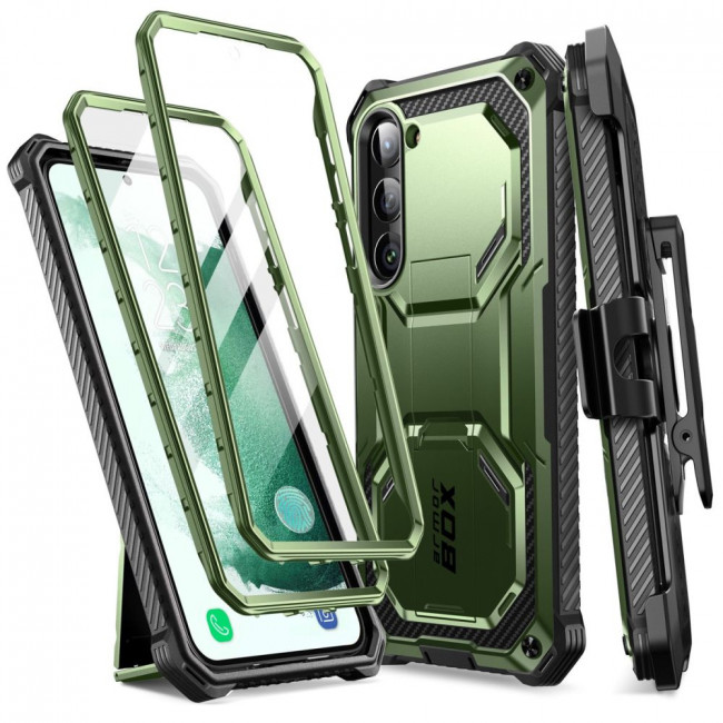 Supcase Samsung Galaxy S23+ Armorbox 2 Σκληρή Θήκη με Προστασία Οθόνης και Stand - Green