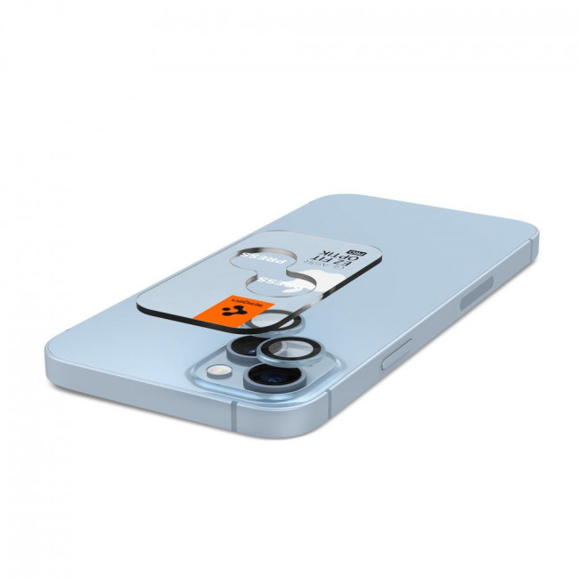 Spigen iPhone 14 / iPhone 14 Plus / iPhone 15 / iPhone 15 Plus Optik.TR EZ Fit Αντιχαρακτικό Γυαλί για την Κάμερα - 2 Τεμάχια - Blue