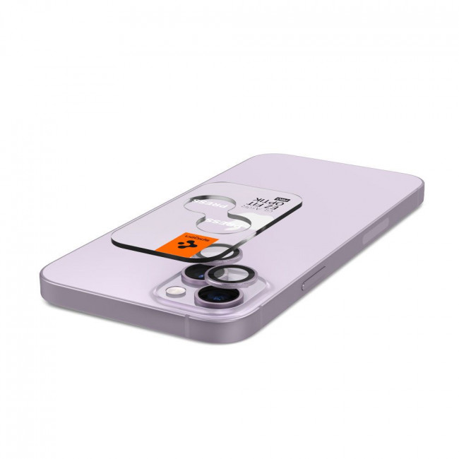 Spigen iPhone 14 / iPhone 14 Plus / iPhone 15 / iPhone 15 Plus Optik.TR EZ Fit Αντιχαρακτικό Γυαλί για την Κάμερα - 2 Τεμάχια - Purple