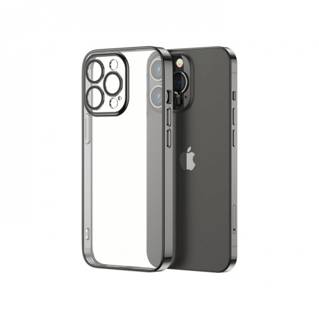 Joyroom iPhone 14 Pro Max - 14Q Case Θήκη Σιλικόνης - Διάφανη / Black