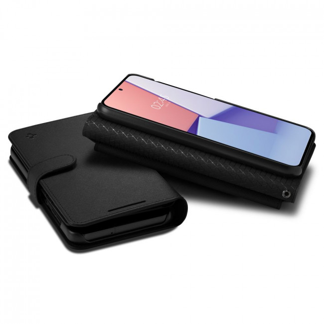 Spigen Samsung Galaxy S23+ Wallet S Plus Θήκη Πορτοφόλι από Δερματίνη - Black