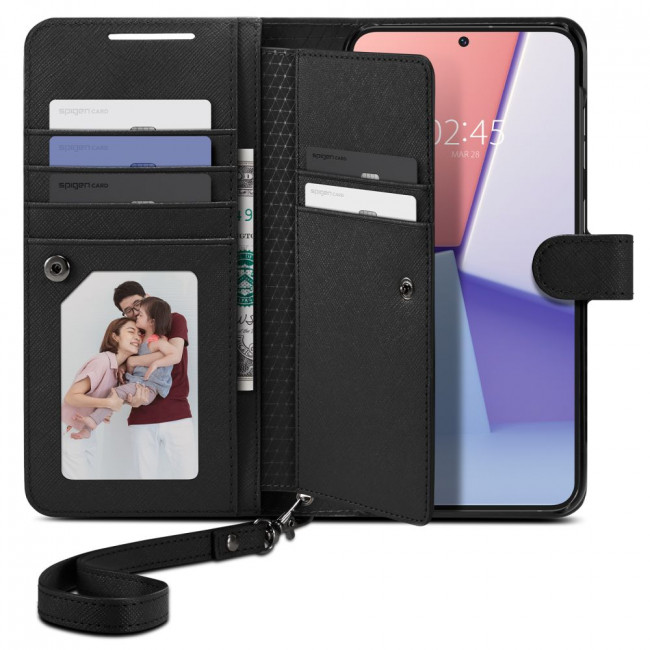 Spigen Samsung Galaxy S23+ Wallet S Plus Θήκη Πορτοφόλι από Δερματίνη - Black