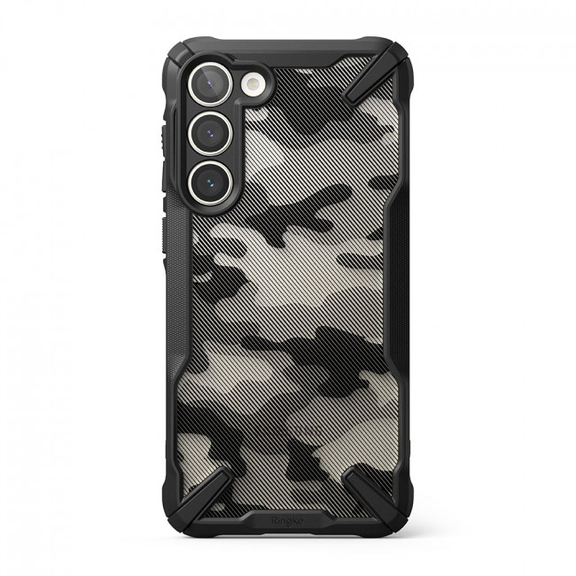 Ringke Samsung Galaxy S23+ Fusion X Σκληρή Θήκη με Πλαίσιο Σιλικόνης - Camo Black