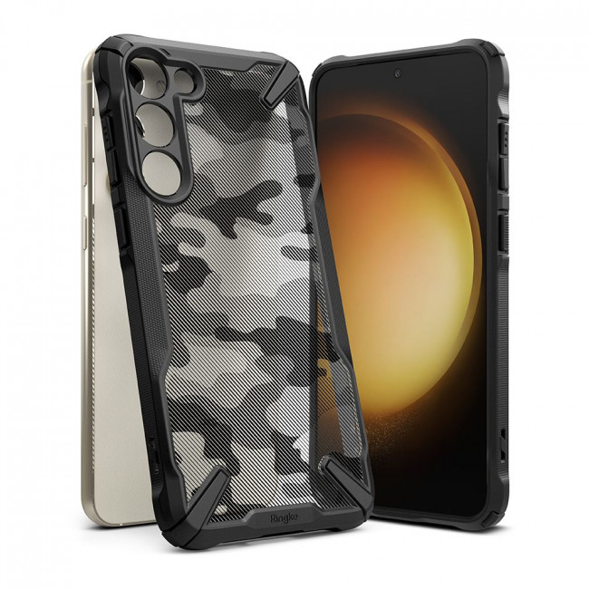 Ringke Samsung Galaxy S23+ Fusion X Σκληρή Θήκη με Πλαίσιο Σιλικόνης - Camo Black