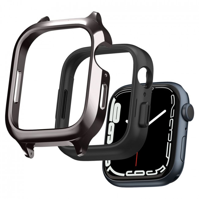 Spigen Λουράκι Apple Watch 7 / 8 / 9 - 45 mm Metal Fit Prowith Protective Case με Θήκη Προστασίας - Graphite