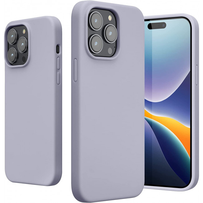 KW iPhone 14 Pro Max Θήκη Σιλικόνης Rubberized TPU - Light Lavender - 59074.139