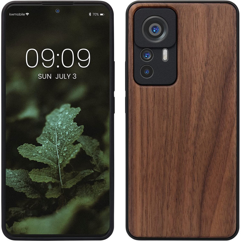 KW Xiaomi 12T / 12T Pro Θήκη από Φυσικό Ξύλο - Dark Brown - 60149.18