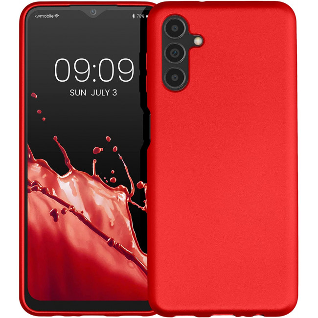 KW Samsung Galaxy A04s Θήκη Σιλικόνης TPU - Metallic Dark Red - 60135.36