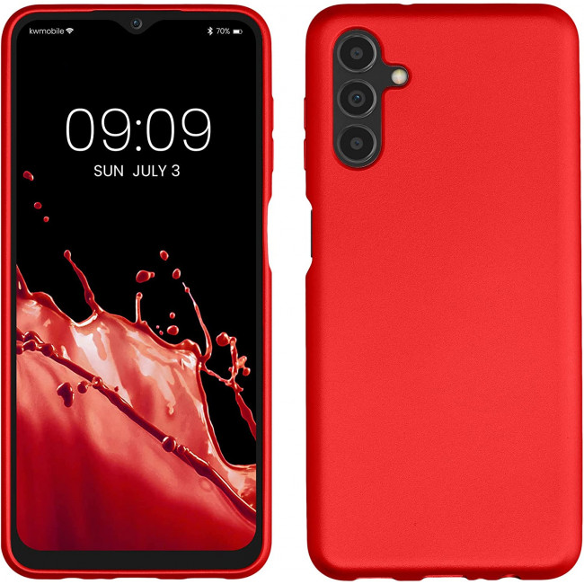 KW Samsung Galaxy A04s Θήκη Σιλικόνης TPU - Metallic Dark Red - 60135.36