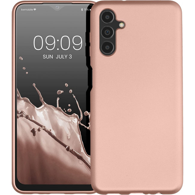 KW Samsung Galaxy A04s Θήκη Σιλικόνης TPU - Metallic Rose Gold - 60135.31