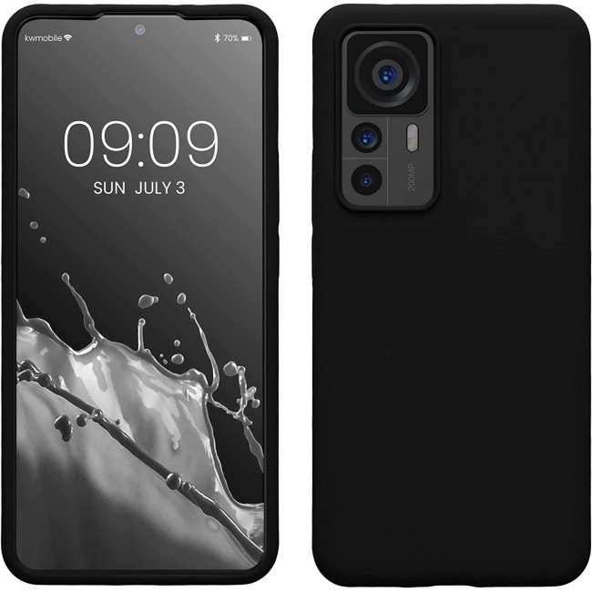 KW Xiaomi 12T / 12T Pro Θήκη Σιλικόνης Rubber TPU - Black - 60152.01