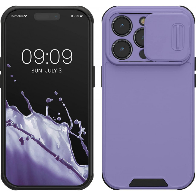 KW iPhone 14 Pro Hybrid Σκληρή Θήκη με Πλαίσιο Σιλικόνης TPU και Κάλυμμα για την Κάμερα - Orchid Purple - 60354.221