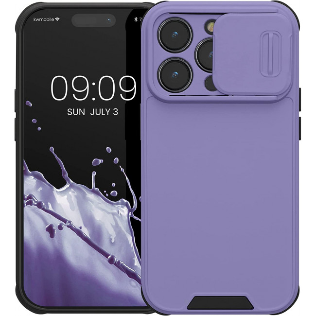 KW iPhone 14 Pro Hybrid Σκληρή Θήκη με Πλαίσιο Σιλικόνης TPU και Κάλυμμα για την Κάμερα - Orchid Purple - 60354.221