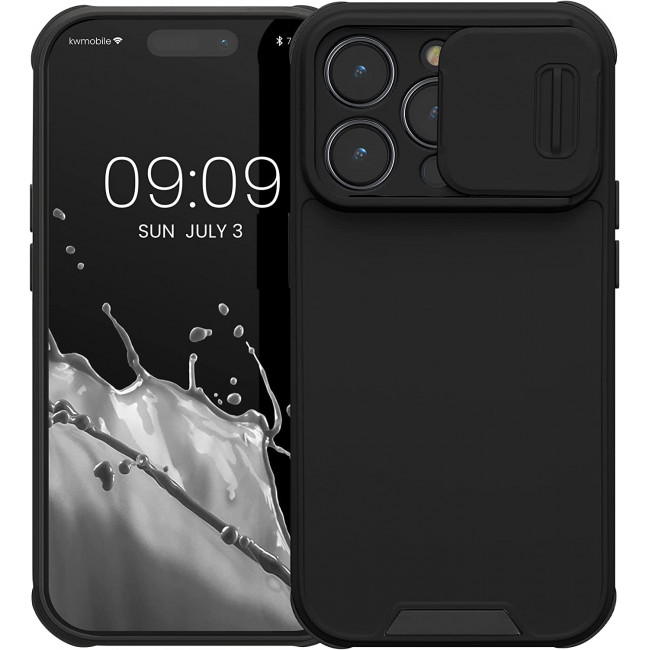 KW iPhone 14 Pro Hybrid Σκληρή Θήκη με Πλαίσιο Σιλικόνης TPU και Κάλυμμα για την Κάμερα - Black - 60354.01