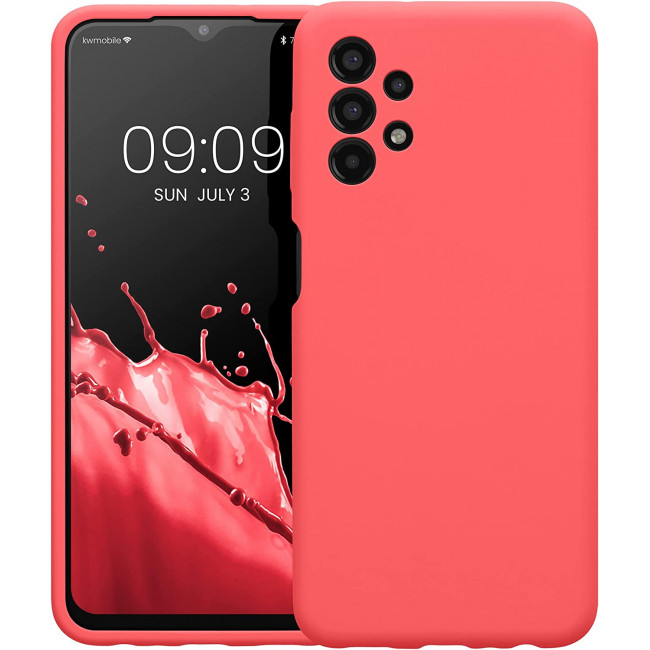 KW Samsung Galaxy A13 4G Θήκη Σιλικόνης Rubberized TPU - Neon Coral - 57832.103