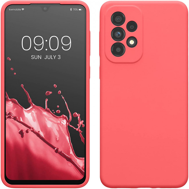 KW Samsung Galaxy A33 5G Θήκη Σιλικόνης Rubberized TPU - Neon Coral - 57833.103