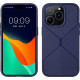 KW iPhone 14 Pro Θήκη Σιλικόνης TPU - Design Geometric - Dark Blue - 60358.17