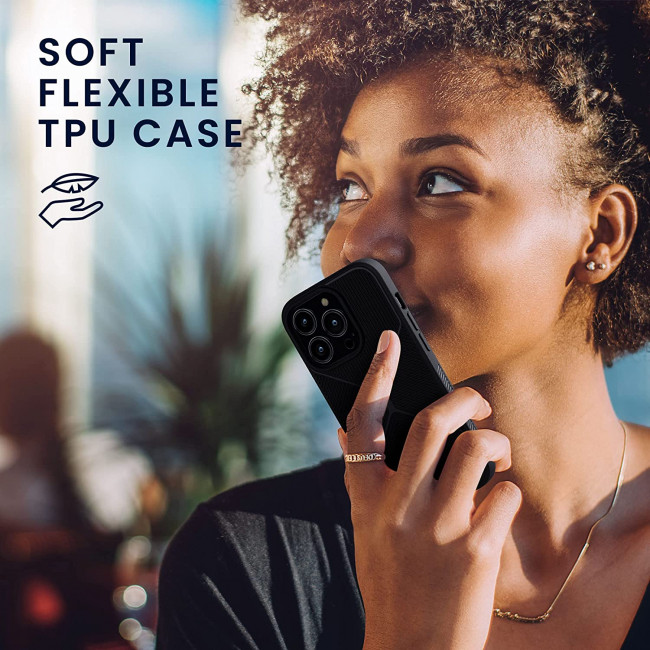 KW iPhone 14 Pro Θήκη Σιλικόνης TPU - Design Geometric - Black - 60358.01