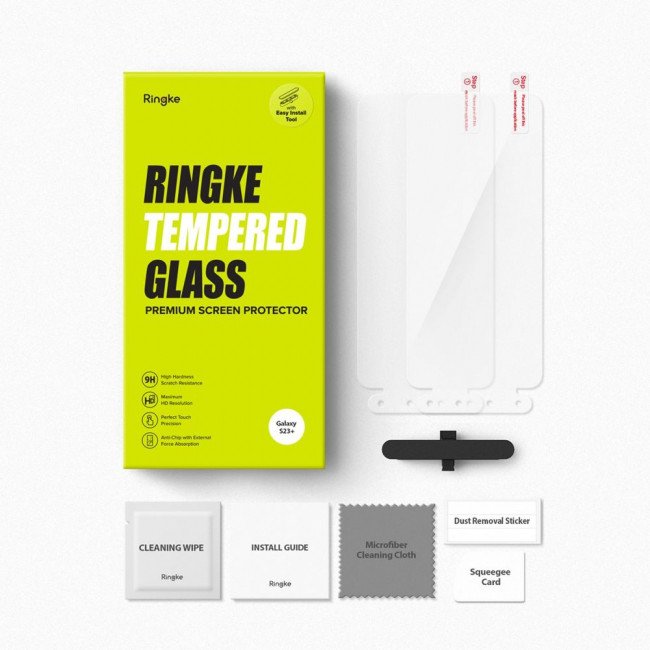 Ringke Samsung Galaxy S23 Plus TG Glass 0.3mm 2.5D 9H Tempered Glass Αντιχαρακτικό Γυαλί Οθόνης - 2 Τεμάχια - Clear