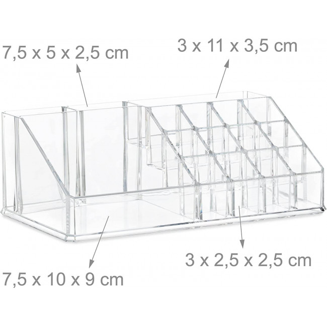 Relaxdays Ακρυλικός Οργανωτής Καλλυντικών με 4 Συρτάρια - Διάφανος - 4052025949396
