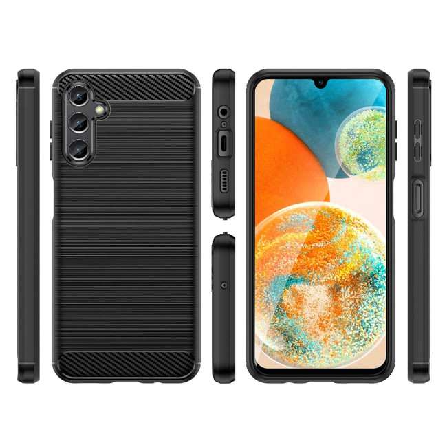 OEM Samsung Galaxy A14 5G Θήκη Rugged Carbon TPU - Black