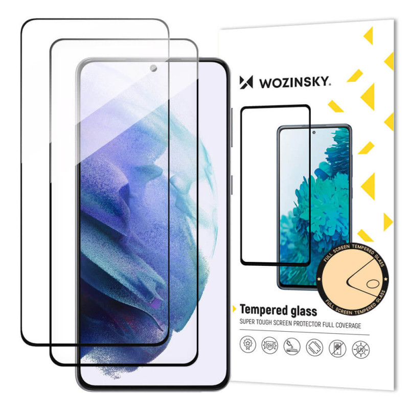 Wozinsky Samsung Galaxy S23 9H Case Friendly Full Screen Full Glue Tempered Glass Αντιχαρακτικό Γυαλί Οθόνης - 2 Τεμάχια - Black