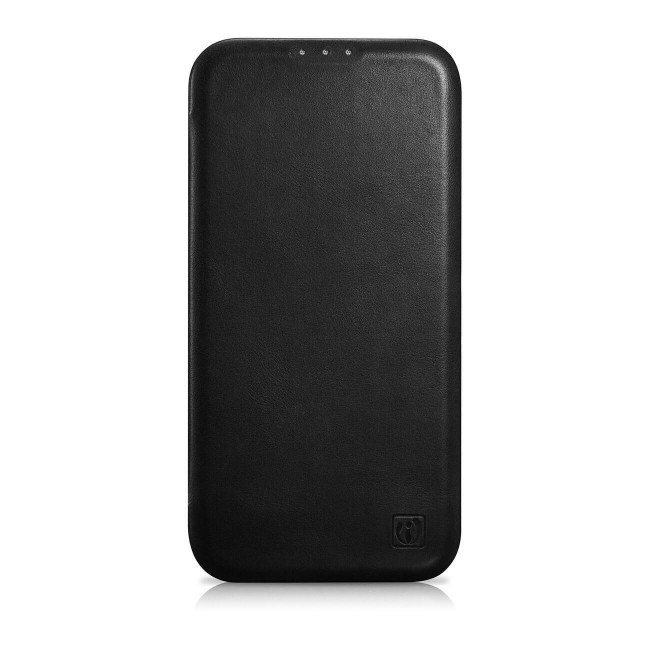 iCarer iPhone 14 Pro Leather Folio Oil Wax Θήκη Βιβλίο από Γνήσιο Δέρμα με MagSafe - Black