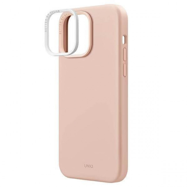 Uniq iPhone 14 Pro Lino Hue Magclick Θήκη Σιλικόνης με MagSafe - Pink / Blush Pink