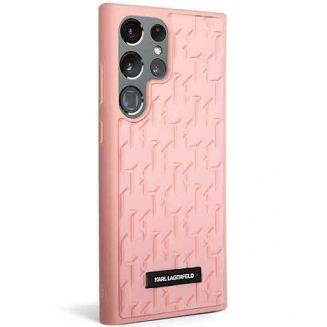 Karl Lagerfeld Samsung Galaxy S23 Ultra - 3D Monogram Σκληρή Θήκη με Πλαίσιο Σιλικόνης - Pink - KLHCS23LRUPKLPP