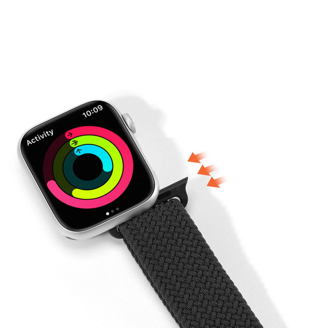 Dux Ducis Λουράκι Apple Watch 2 / 3 / 4 / 5 / 6 / 7 / 8 / 9 / SE / SE 2 / ULTRA / ULTRA 2 - 42 / 44 / 45 / 49 mm BraidedMixture II Version από Νάιλον - Black