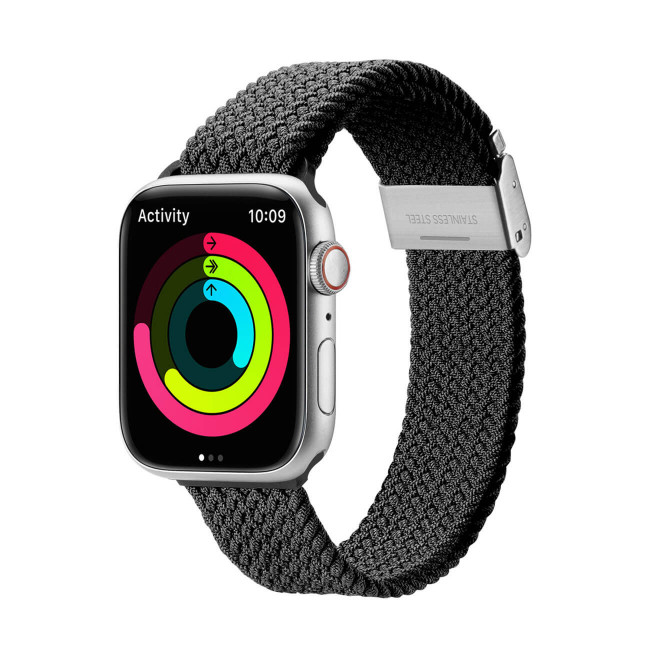 Dux Ducis Λουράκι Apple Watch 2 / 3 / 4 / 5 / 6 / 7 / 8 / 9 / SE / SE 2 / ULTRA / ULTRA 2 - 42 / 44 / 45 / 49 mm BraidedMixture II Version από Νάιλον - Black